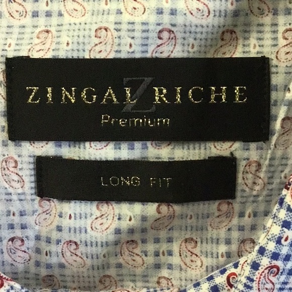 ZINGAL Riche paisley print button front shirt large - Picture 6 of 10